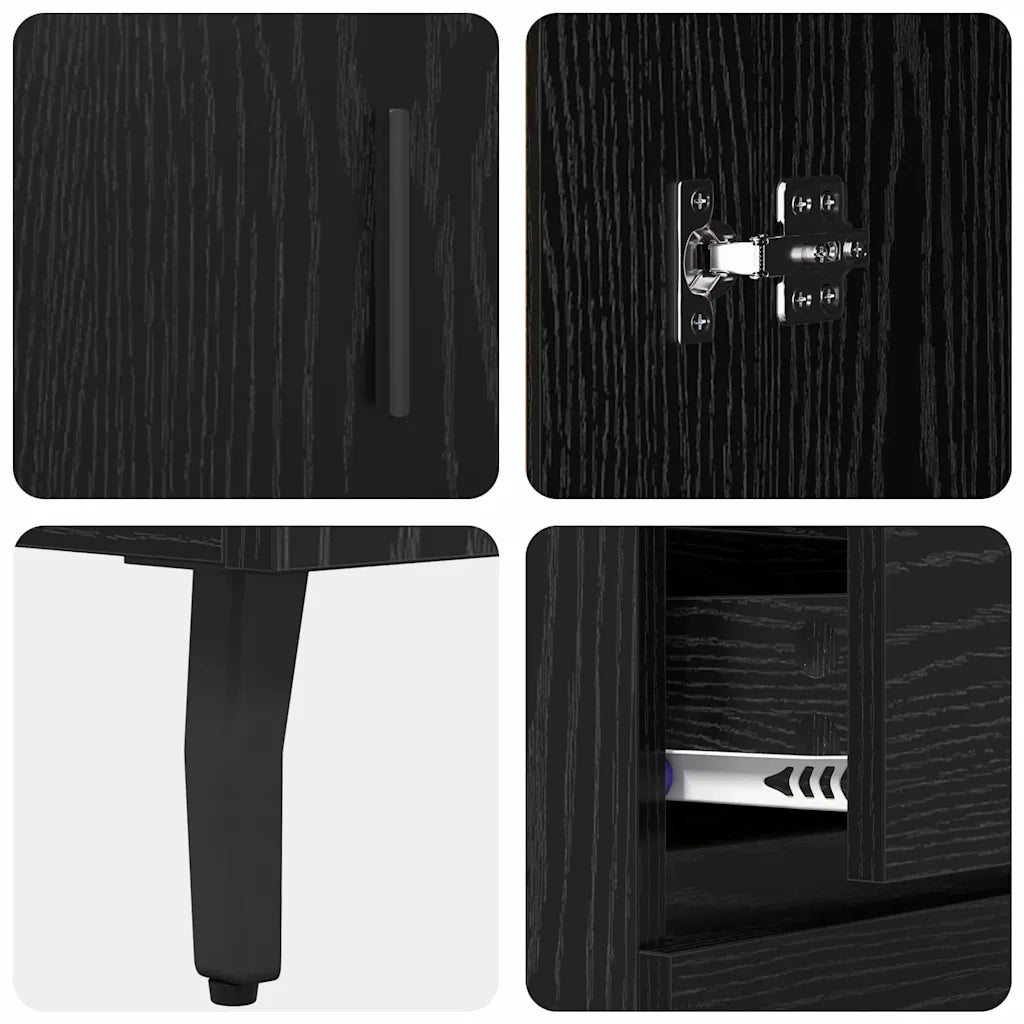Credenza con Cassetto-Buffet-Armadio da cucina Rovere Nero 69,5 x 34 x 90 cm 677421