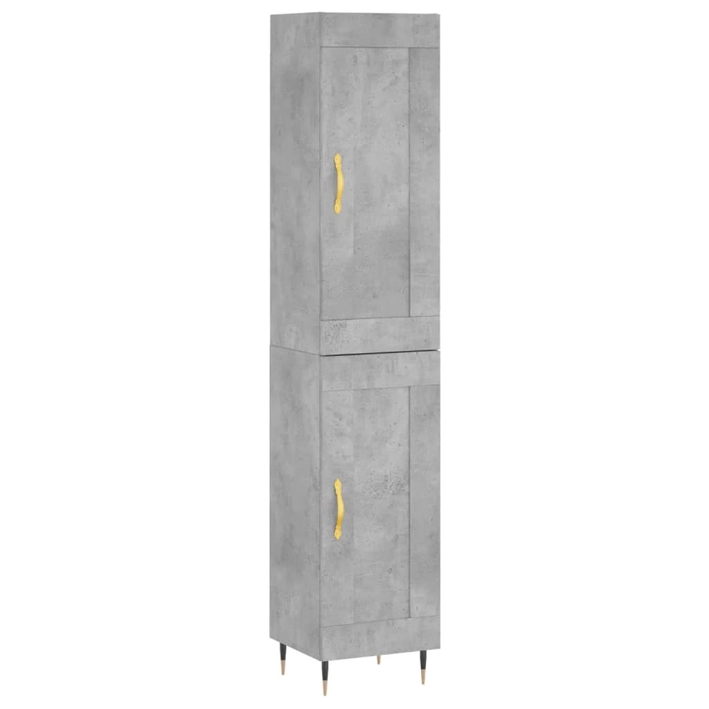Credenza buffet cassettiera mobile contenitore organizer cucina soggiorno soggiorno alto 34,5 x 34 x 180 cm derivati ​​del legno grigio 02_0034329