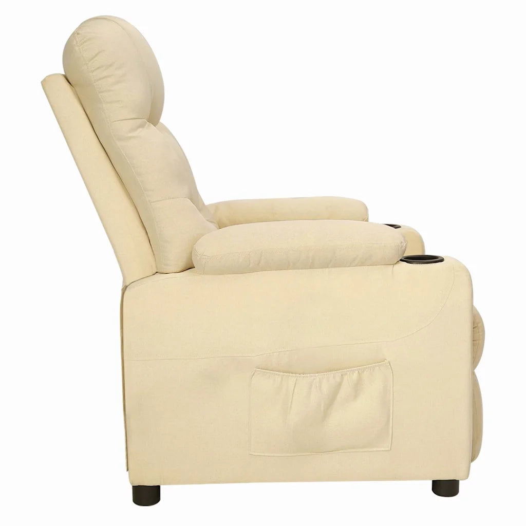 Divano Sedia-Poltrona Reclinabile in Tessuto Crema 868622