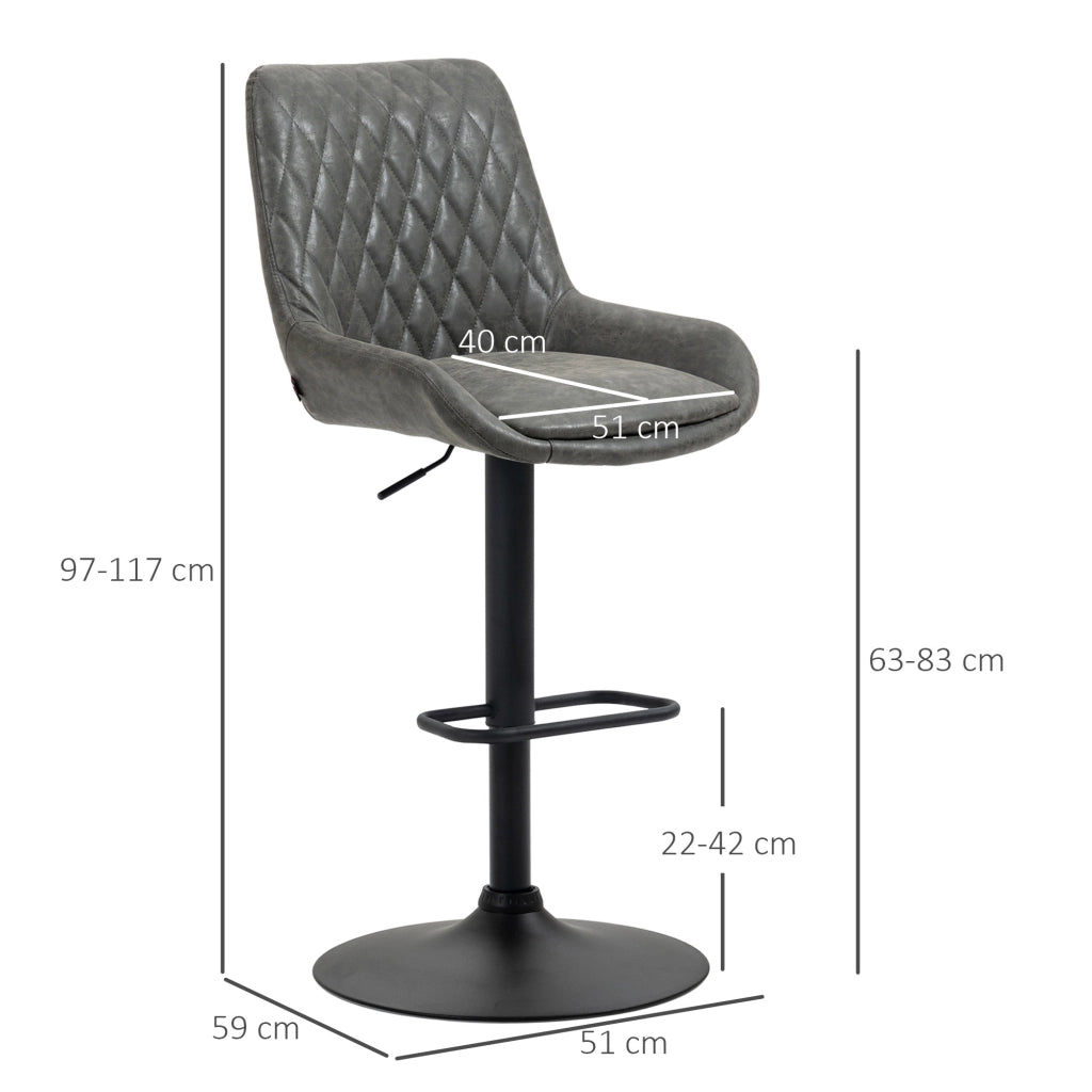 Sgabello da Cucina Altezza Regolabile ¨C zephmum ¨C Grigio Scuro 51x59x117 cm