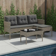 Set Divano da Giardino con cuscino 2 pcs polyrattan