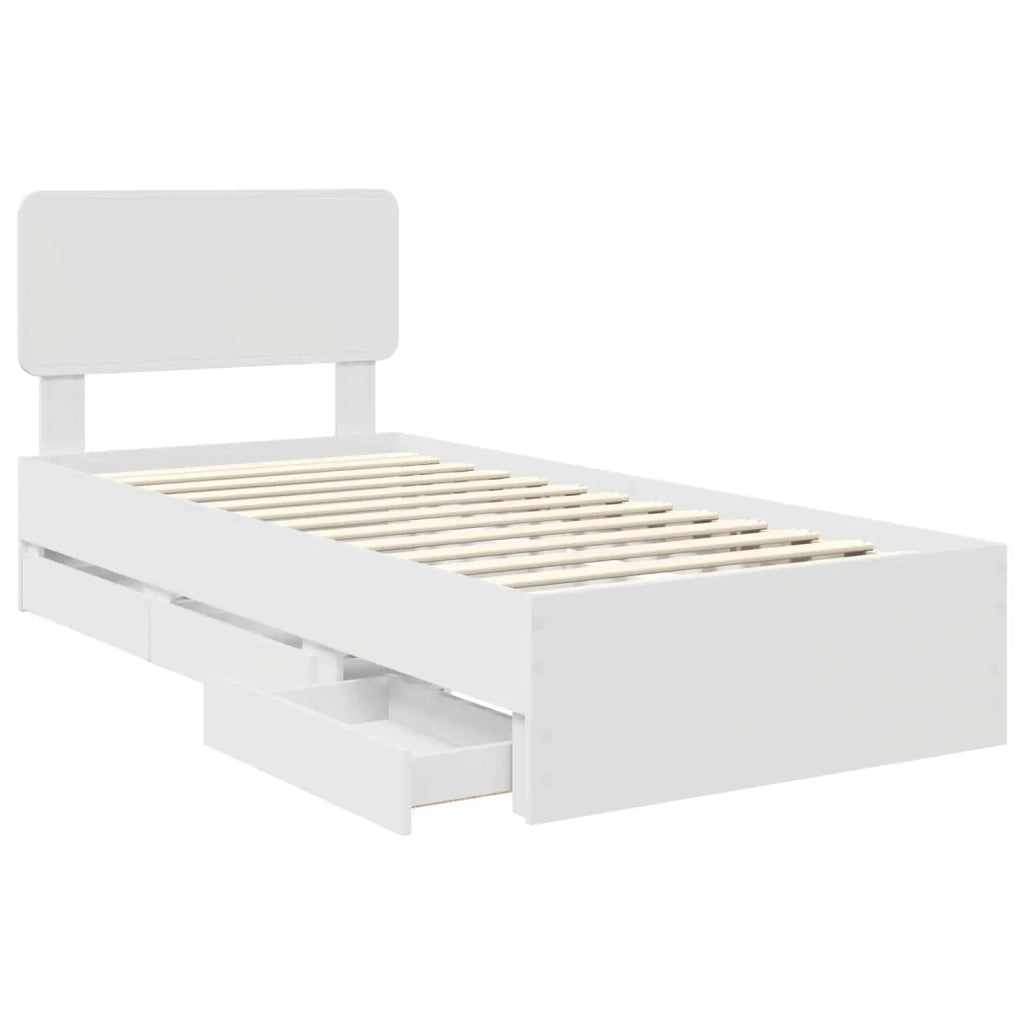 Struttura del letto Bianco 75 x 190 cm Legno ingegnerizzato