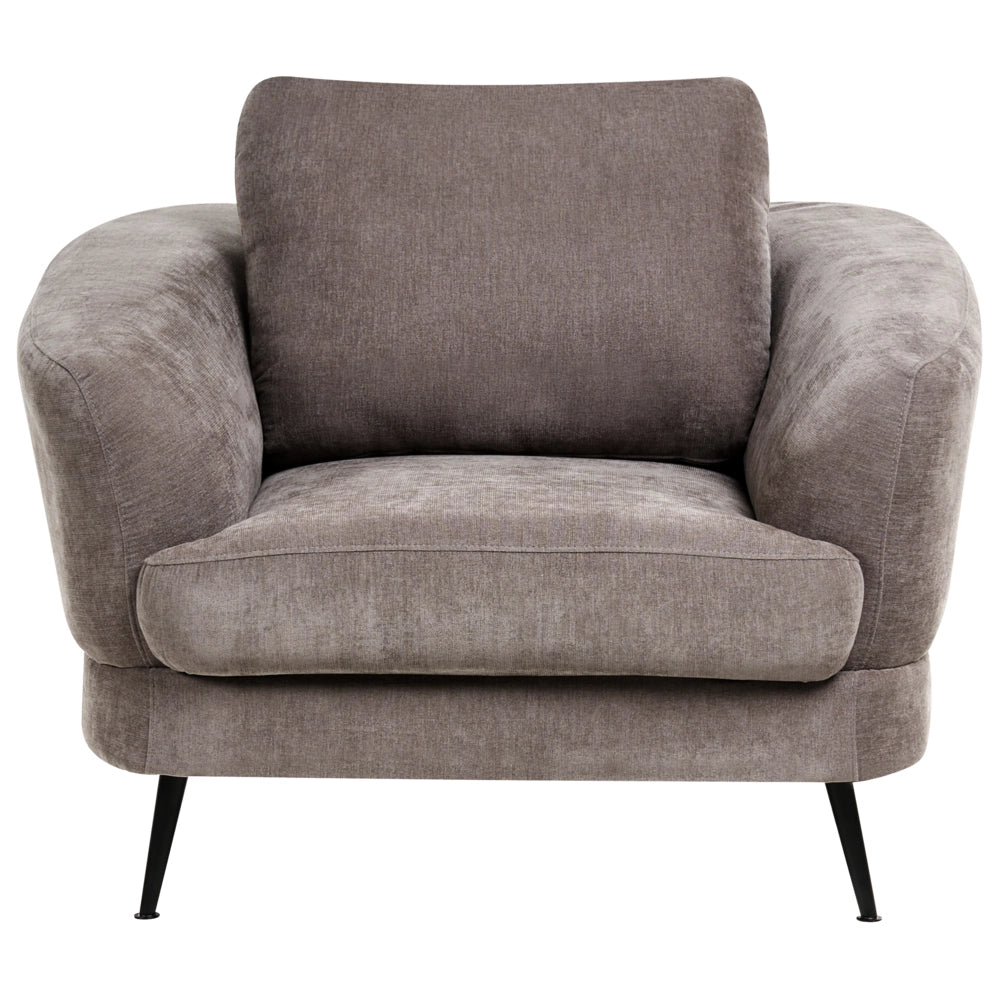 Set di divani a 3 posti Tappezzeria in ciniglia color taupe Gambe in ferro con braccioli Soggiorno in stile moderno
