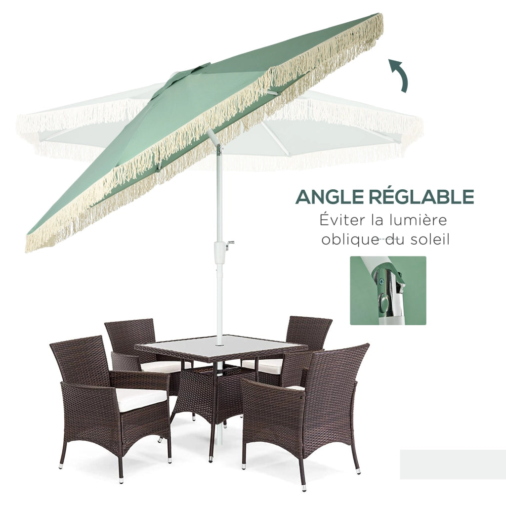 Ombrellone da giardino inclinabile ¨C zephmum ¨C verde ? 265x245 cm
