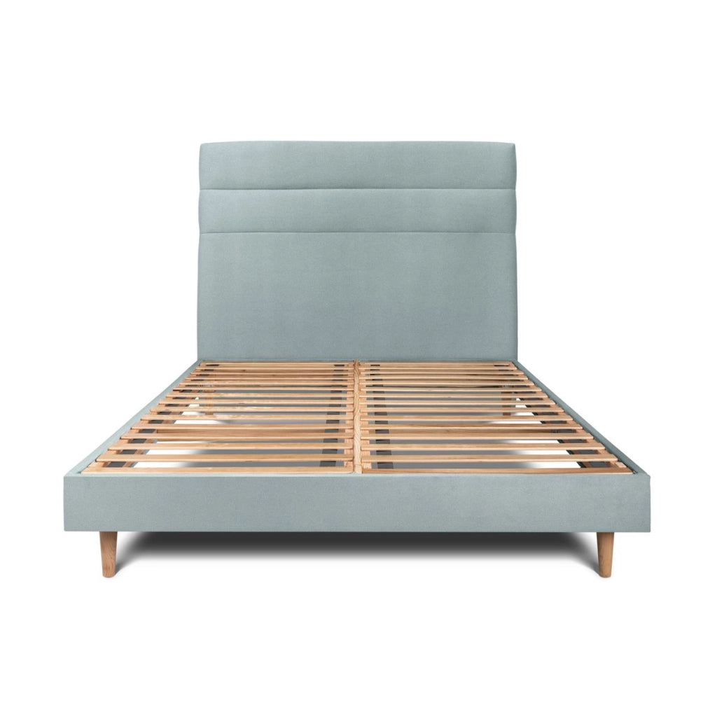Letto 200x200 cm con testiera in linea - Tessuto velluto