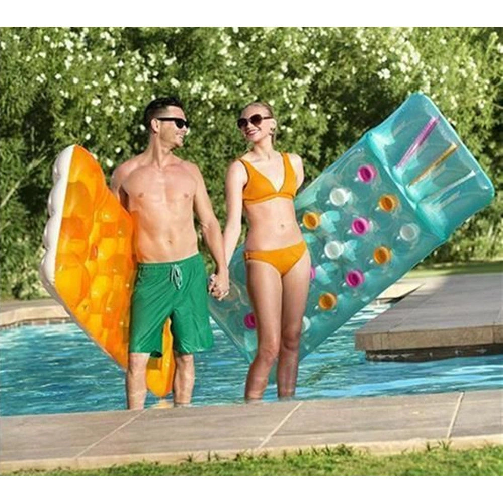 Trade Shop - Materassino Gonfiabile 18 Buchi Fashion Mare Piscina Traparente Colorato 188x71cm 019951 -