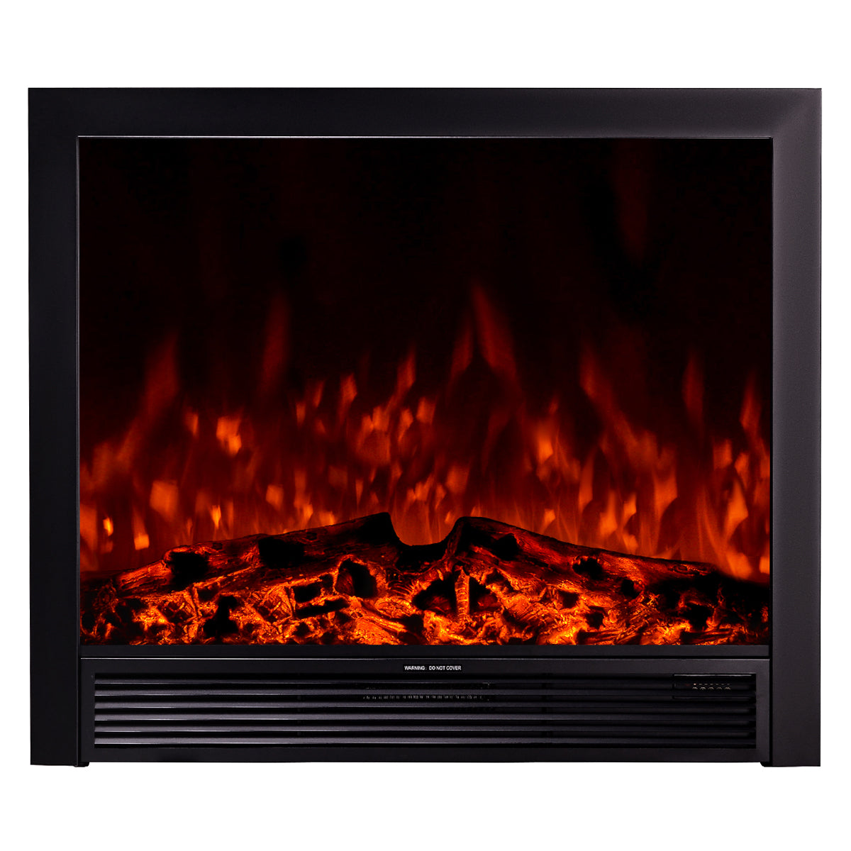 Camino Elettrico da Incasso 85x99x19,5 cm Effetto Fiamma 1500W Maximus Nero