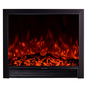 Camino Elettrico da Incasso 85x99x19,5 cm Effetto Fiamma 1500W Maximus Nero
