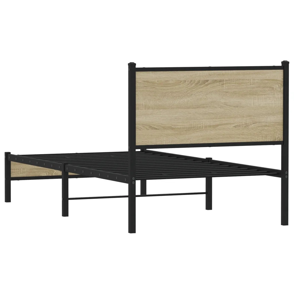 Giroletto senza Materaso in Metallo Rovere Sonoma 80x200 cm