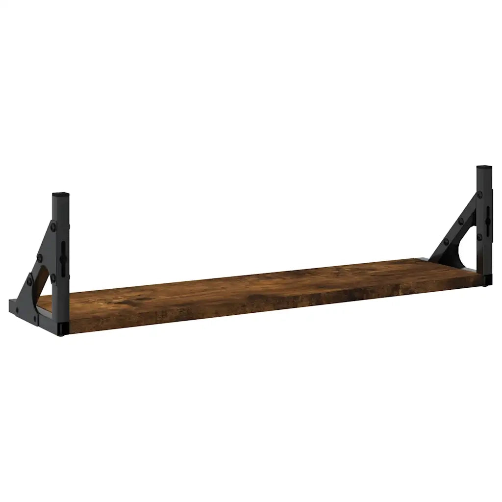 Mensole da Parete 2pz Rovere Fumo 60x15x15,5 cm 836325