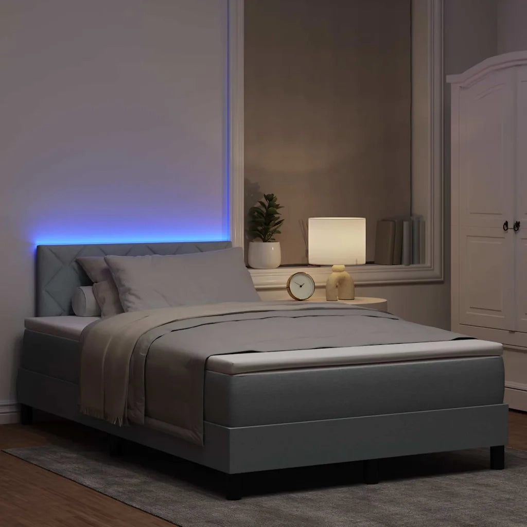 Letto a molle con materasso Grigio chiaro 120 x 200 cm Tessuto 3342275