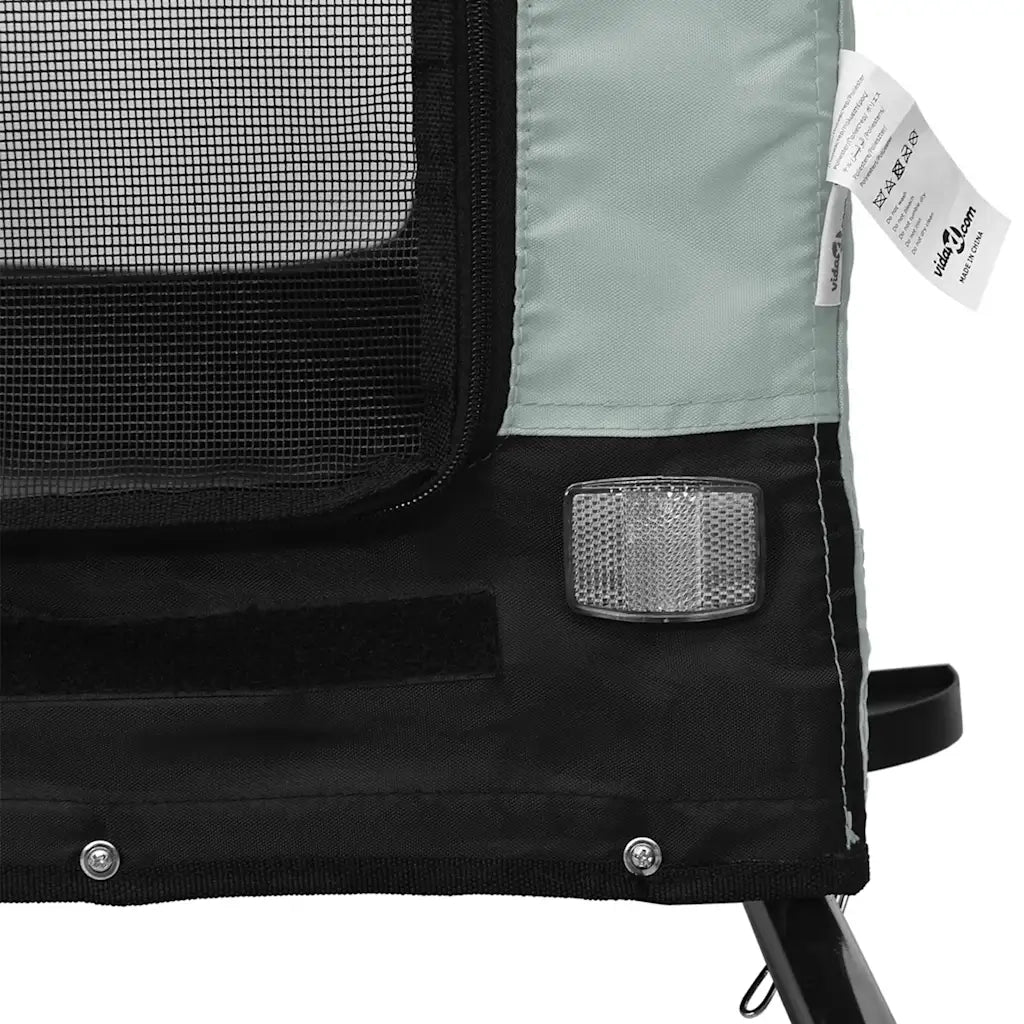 Rimorchio da Bici per Animali Grigio e Nero Oxford e Ferro CFW9936567