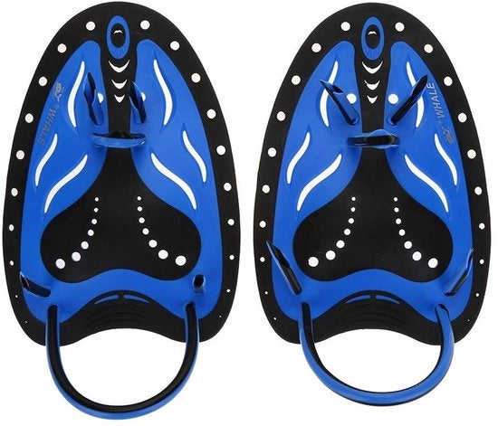 Paddelli per nuoto a mano - Allenamento con resistenza - Materiale duraturo - Cinture di silicone regolabili - Dimensioni S: 190 x 130 mm