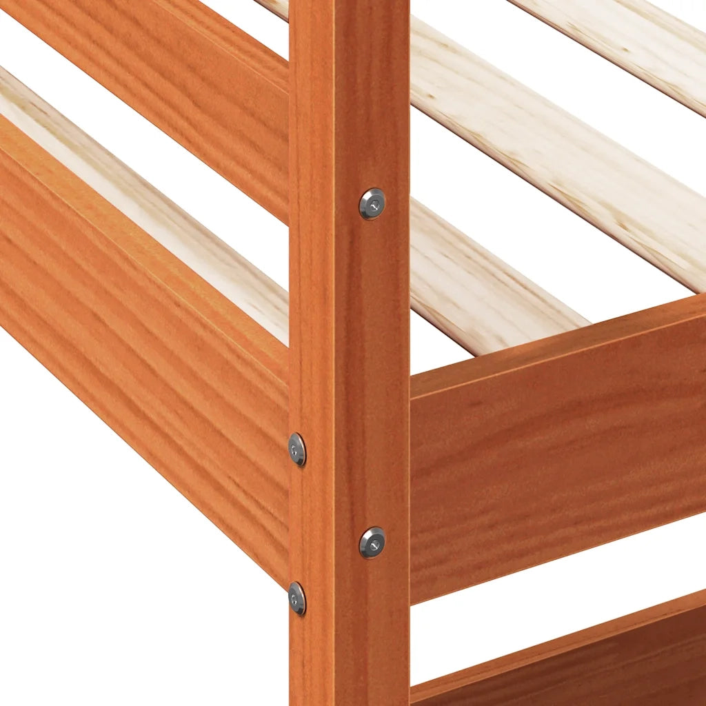 Letto Soppalco con Scrivania Marrone Cera 90x190 cm Legno Pino 842861