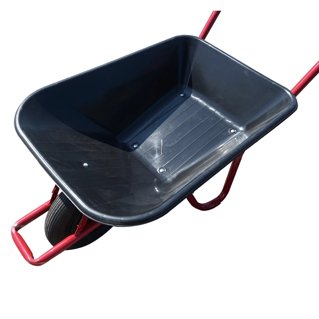 Carriola con secchio in plastica da 80 litri con ruota pneumatica 400/8 e telaio in metallo THOR