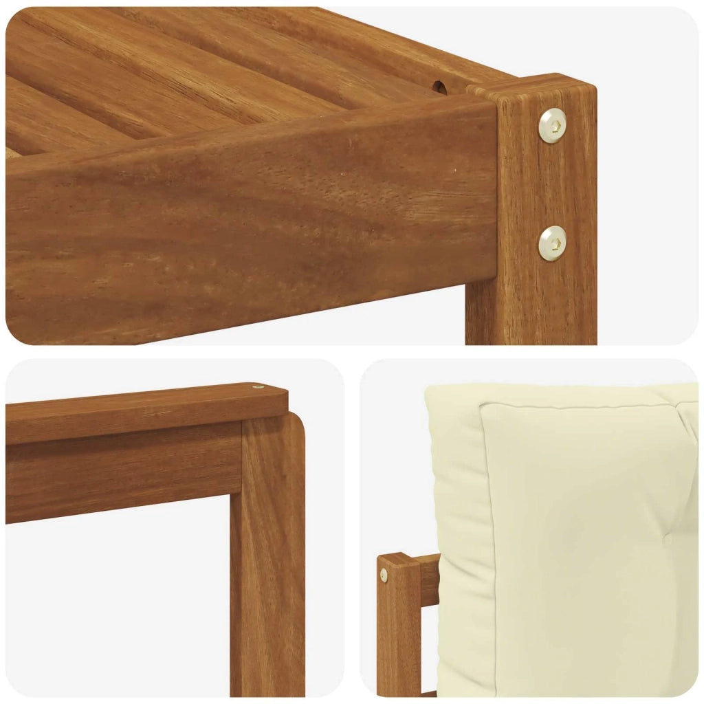 Set di divani da esterno con cuscino 9 pcs Naturale e Crema 3367778