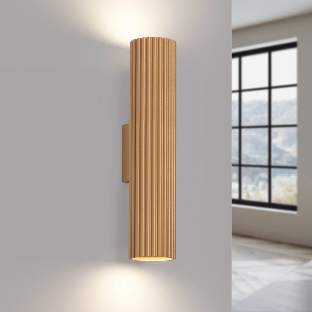 Applique moderna oro tubo rigato 30cm 2xGU10 GRAVIO