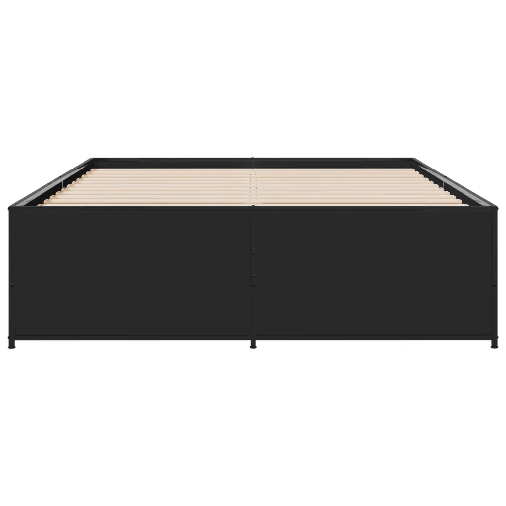 Giroletto Nero 135x190 cm in Legno Multistrato e Metallo 3279902