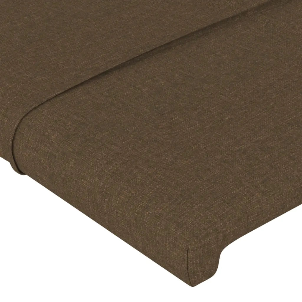 Testiera ad Orecchio-Testata con Orecchie Marrone Scuro 183x23x118/128 cm in Tessuto 318452