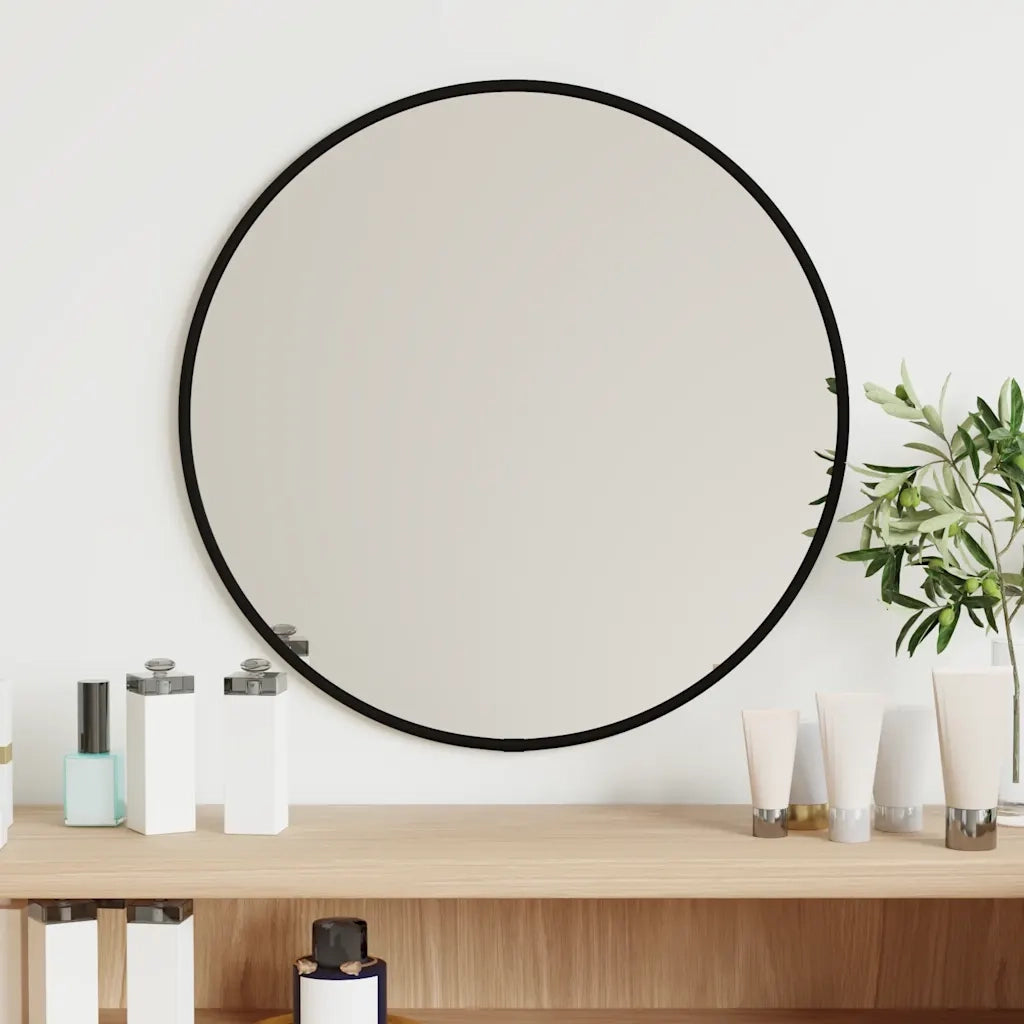 Specchio da Parete Nero Ã˜ 40 cm Rotondo