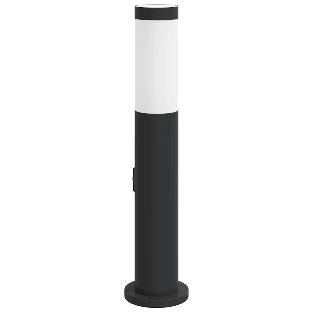 Lampada a paletto con presa elettrica 50 cm Acciaio Inox IP44 4006035
