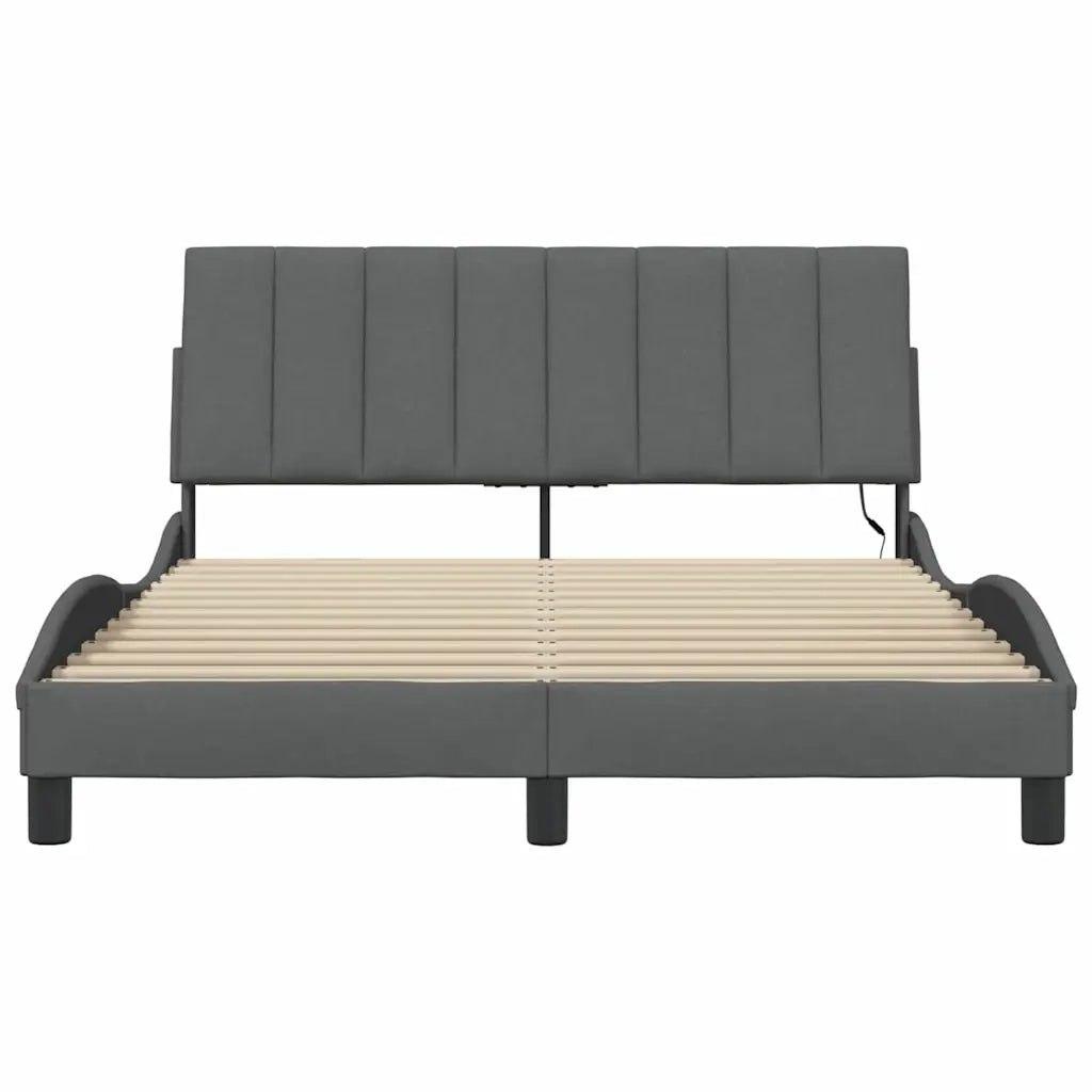Giroletto senza Materasso Hanko Grigio Scuro 140x200 cm Tessuto