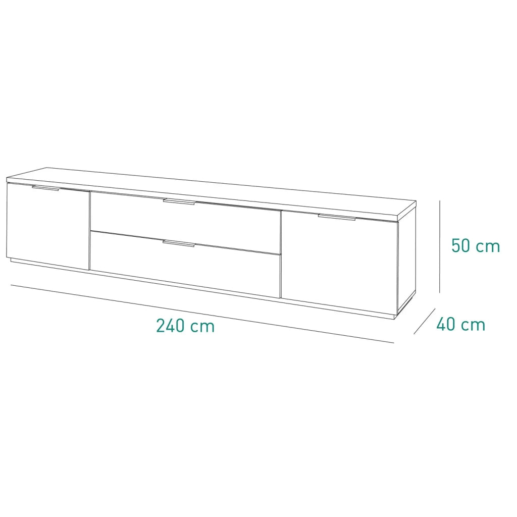 Porta tv Mon 2 ante + 2 ribalte cm 240x51x40,50 h