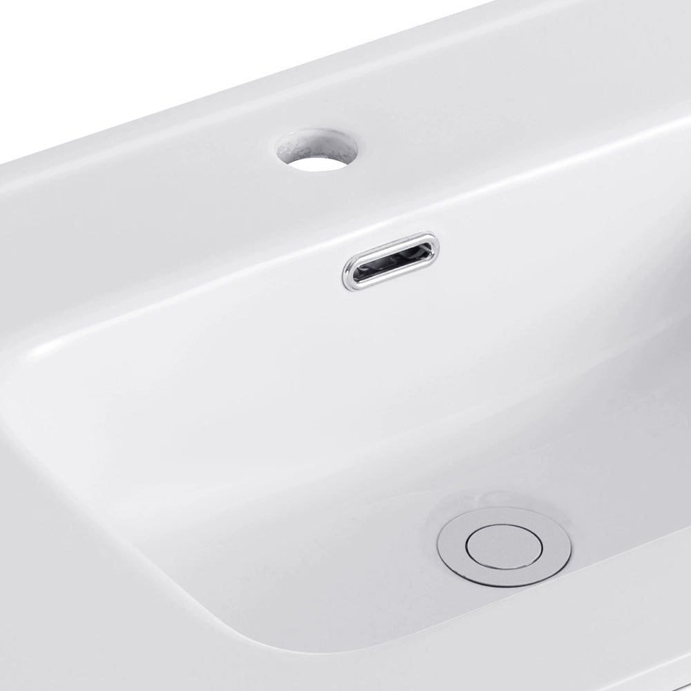 Lavabo consolle da appoggio LAV9080ES in ceramica 1 vasca 81x36.5 cm. bianco lucido