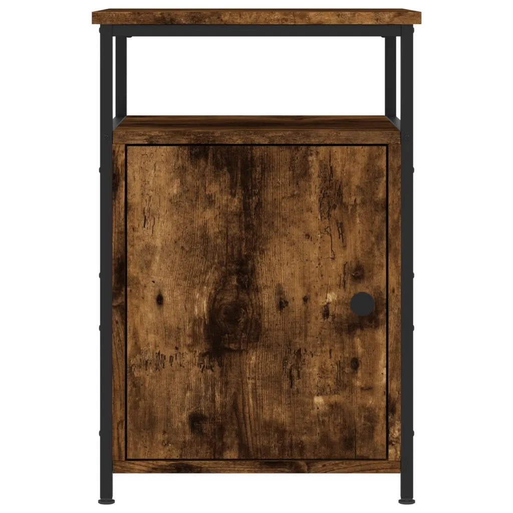 Comodino | Armadio da Notte | Mobiletto da notte Rovere Fumo 40x42x60 cm Legno Multistrato