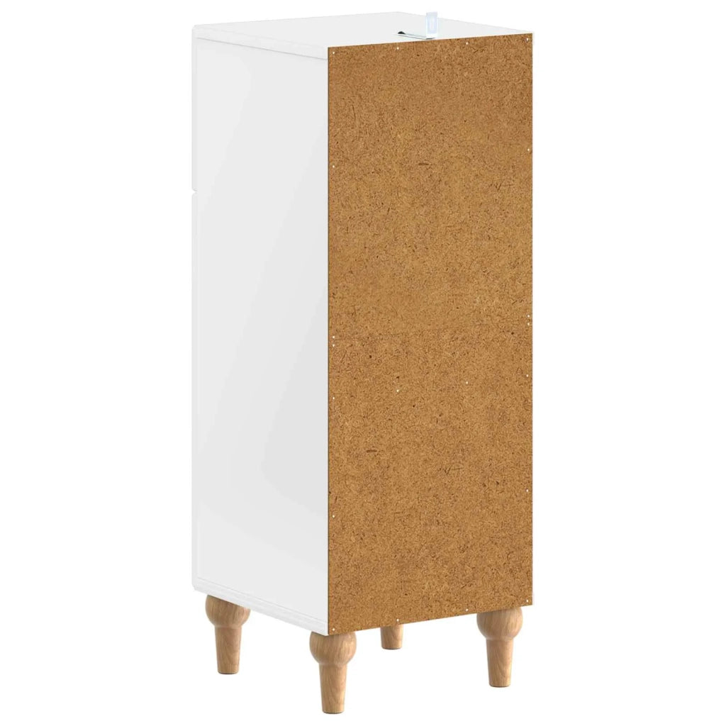 Mobiletto da Bagno ALKMAAR Bianco Lucido 30 x 31 x 80 cm 896169
