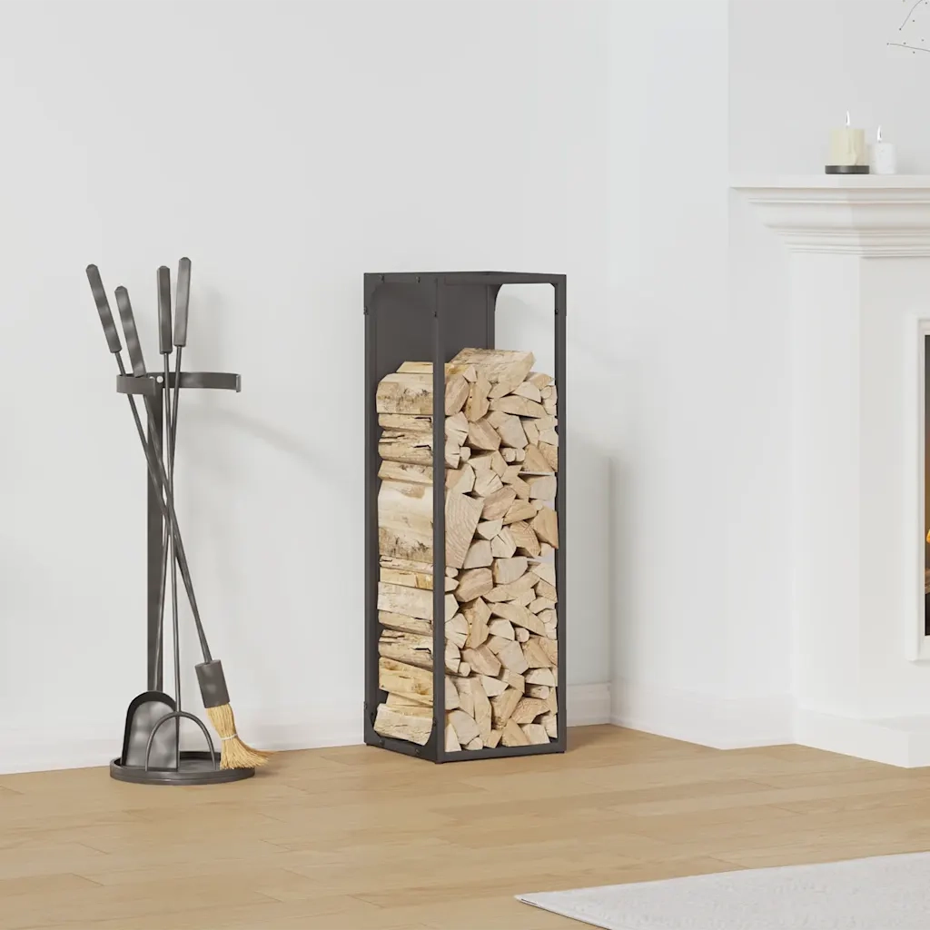 Rastrelliera per Legna da Ardere Nera 25x25x80 cm CFW2812604