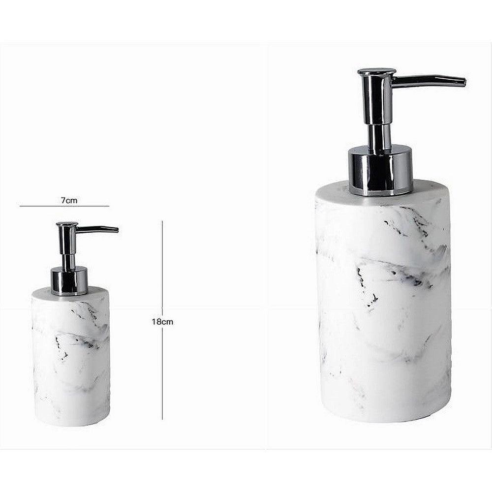 Trade Shop - Portasapone Effetto Marmo Bianco Porta Sapone  10379 Dispenser Sapone -