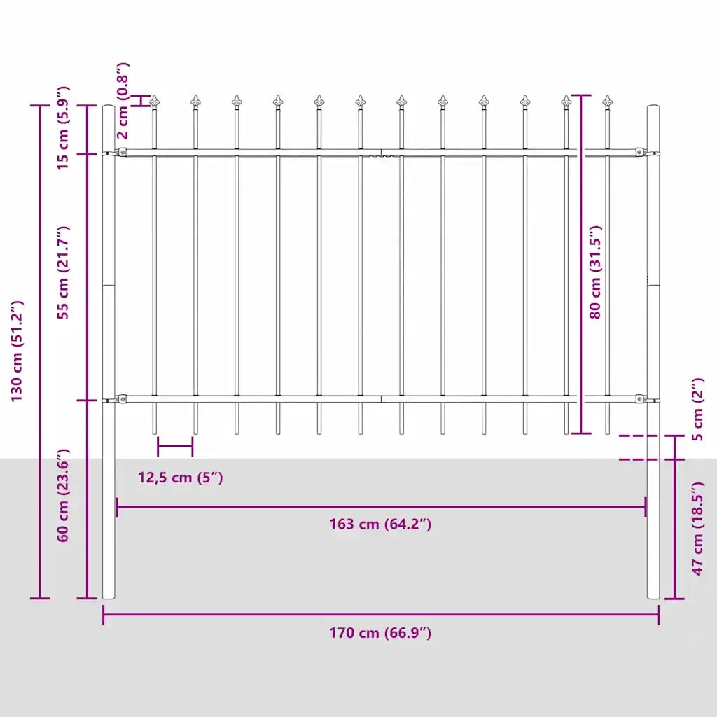 Recinzione per Giardino 6 pcs Bianco 10,2 x 0,8 m 3334119