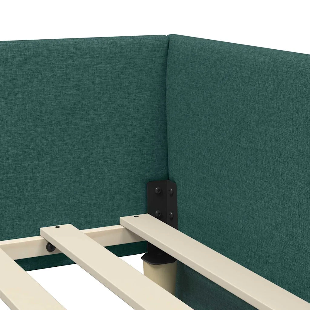 vidaXL Cornice del letto ad angolo Verde scuro 80 x 200 cm