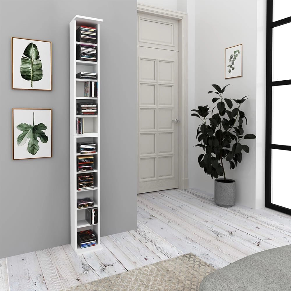 Scaffale porta cd, Bianco, 21 x 91.8 cm Set grande da 2