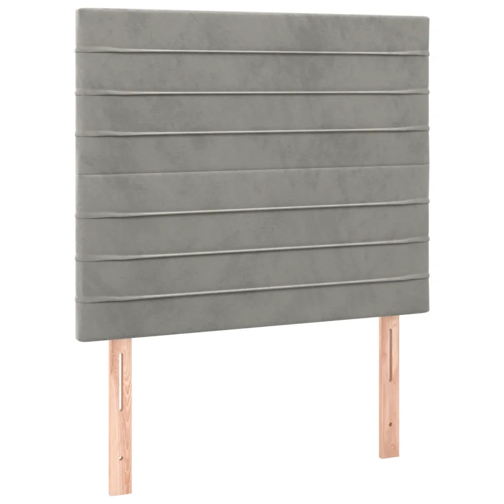 Testiera-Testata Decorativa Grigio Chiaro 90x5x118/128 cm Velluto 536629
