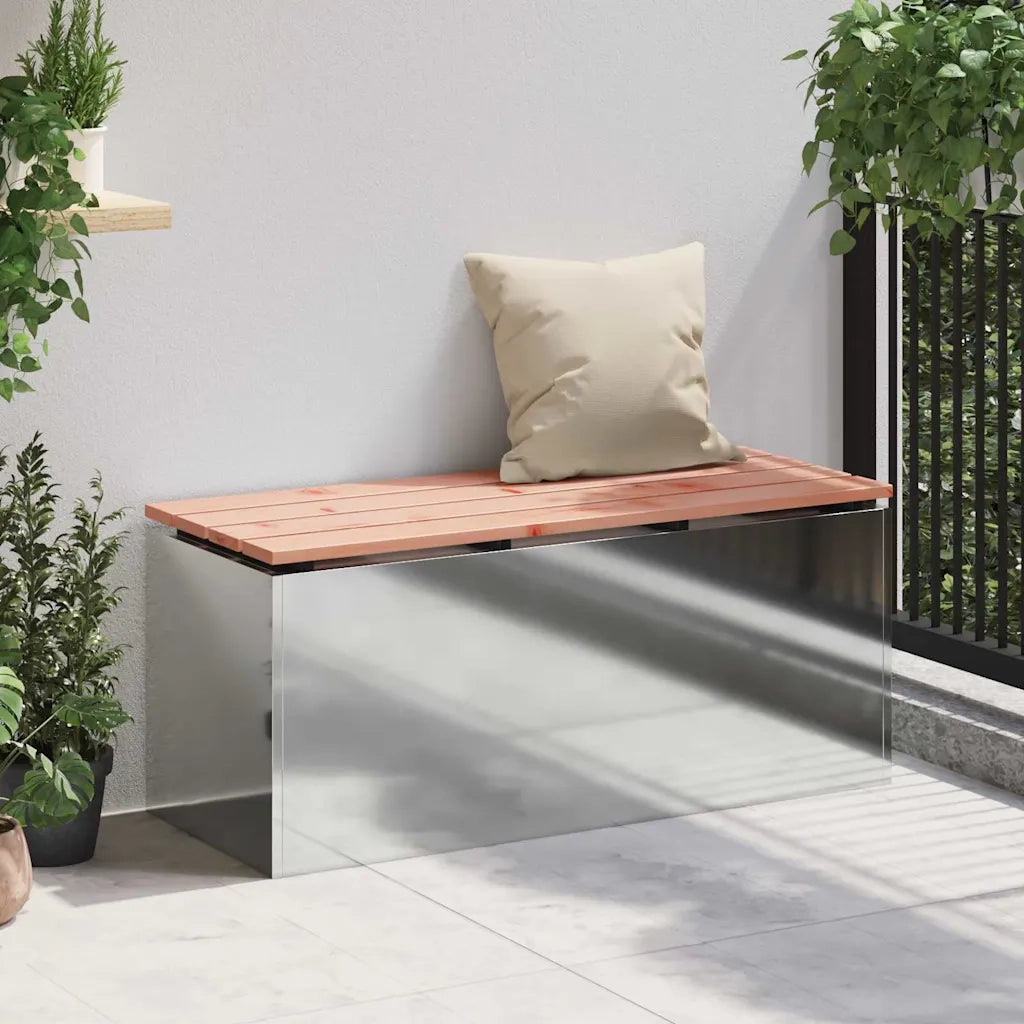 Panchina da giardino Argento 100 x 40 x 43 cm Acciaio zincato 874910