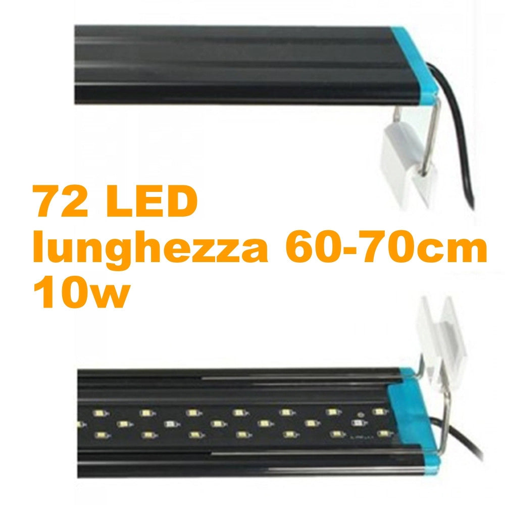 Trade Shop - Lampada D143 Luce Plafoniera Estendibile Led Per Acquario Bordo Vasca Regolabile -