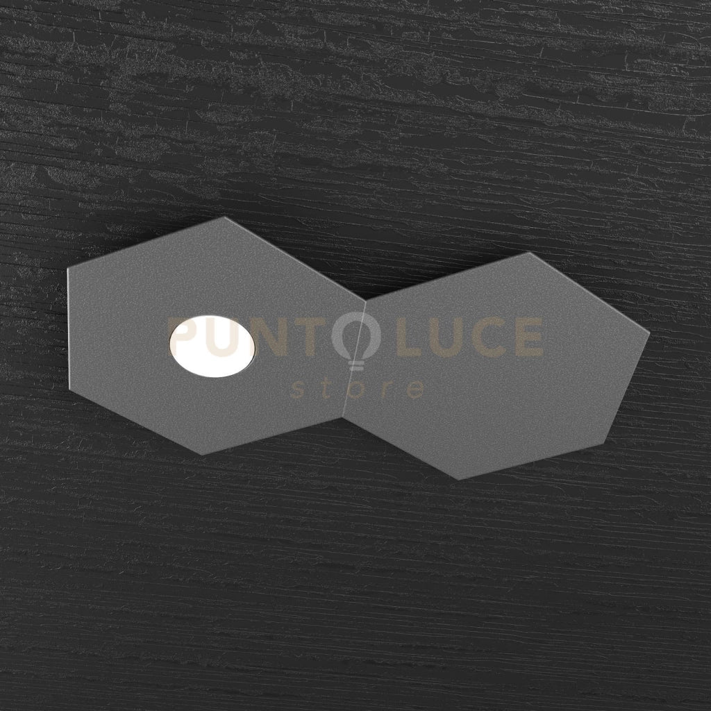 HEXAGON APPLIQUE-PLAFONIERA 1 LUCE + 1 DECORATIVO GRIGIO ANTRACITE 1142-1L1D-GA