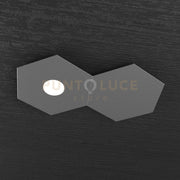 HEXAGON APPLIQUE-PLAFONIERA 1 LUCE + 1 DECORATIVO GRIGIO ANTRACITE 1142-1L1D-GA