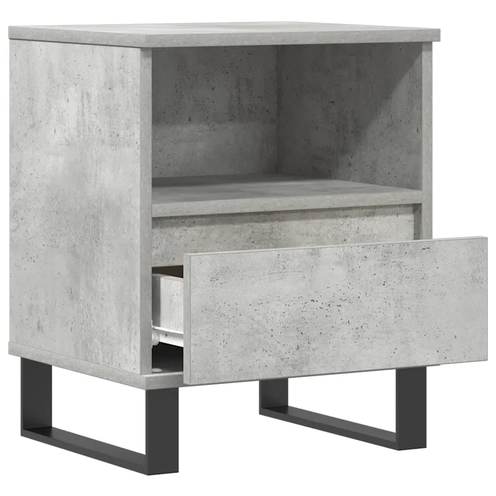 Comodini 2pz-Set di 2 Tavolino da notte Grigio Cemento 40x35x50 cm in Legno Multistrato 611744