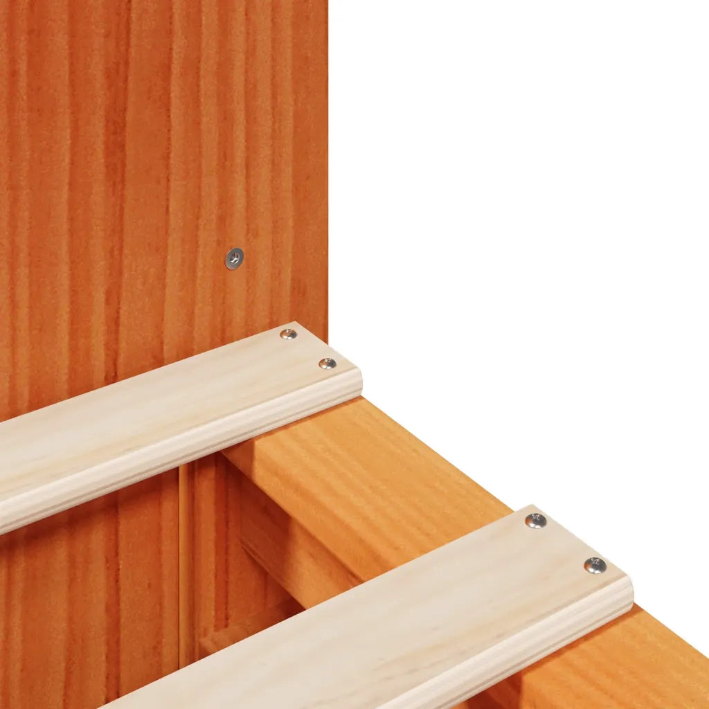 Letto Libreria senza Materasso-Struttura Letto con contenitore Marrone Cera 140x200 cm Legno 153198
