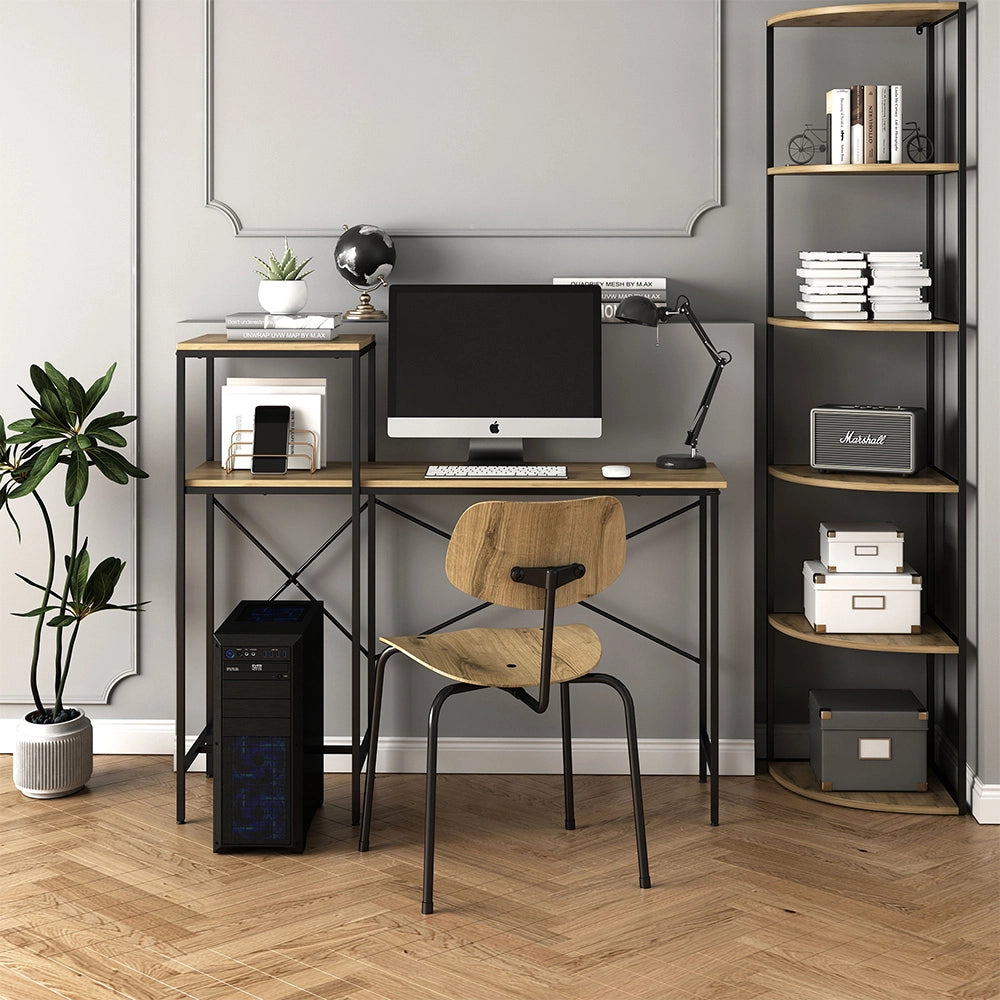 Vicco Scrivania con ripiani Rovere rustico 120 x 40 cm
