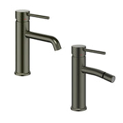 Miscelatori bagno lavabo e bidet serie jazz con leva in metallo e piletta facile installazione *** finitura- canna di...