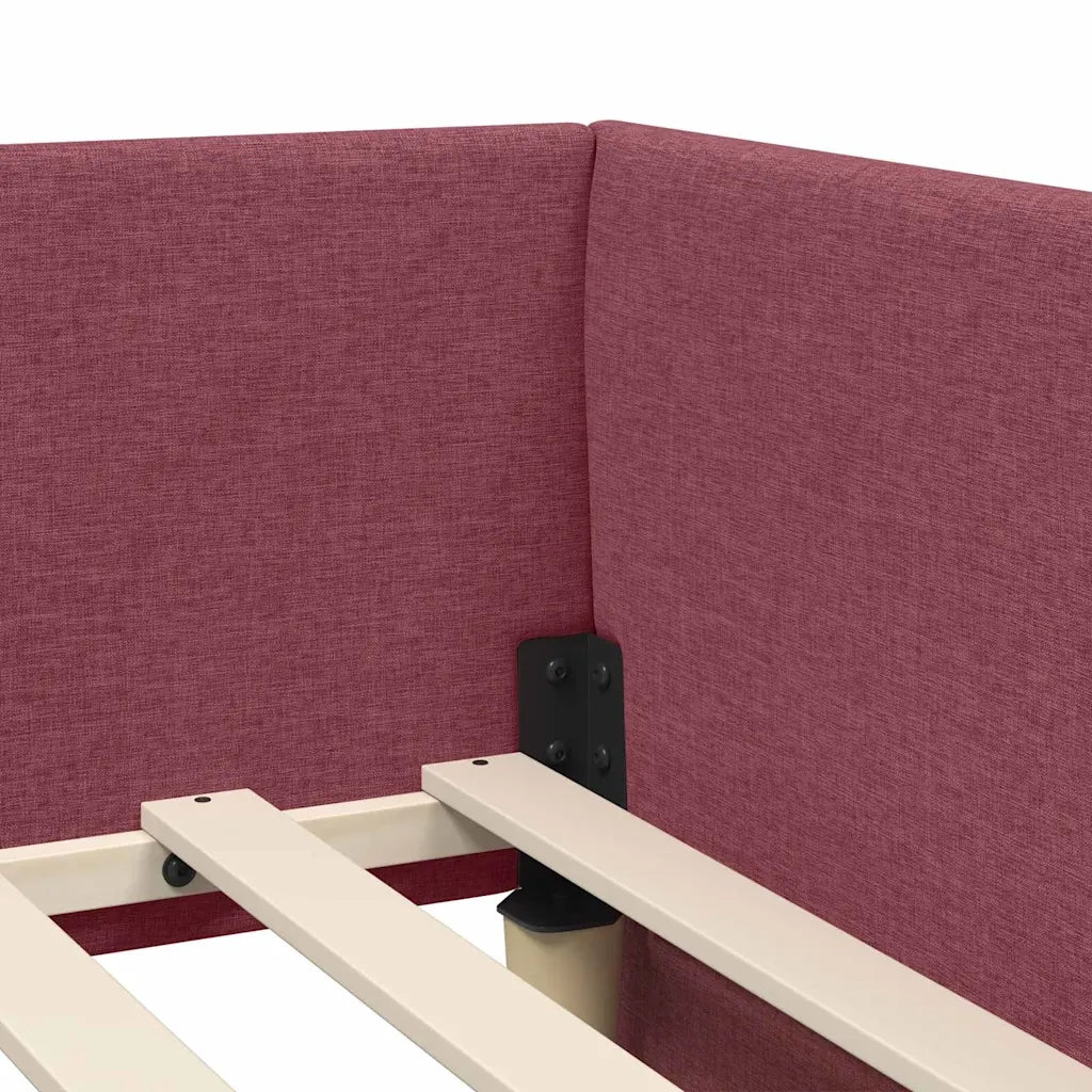 vidaXL Cornice del letto ad angolo Rosso vino 100 x 200 cm