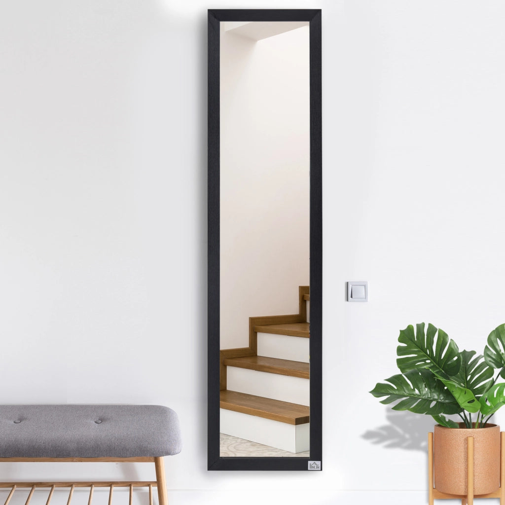 Specchio a Pieno Lunghezza con Supporto ¨C zephmum ¨C Nero 37x37x154 cm
