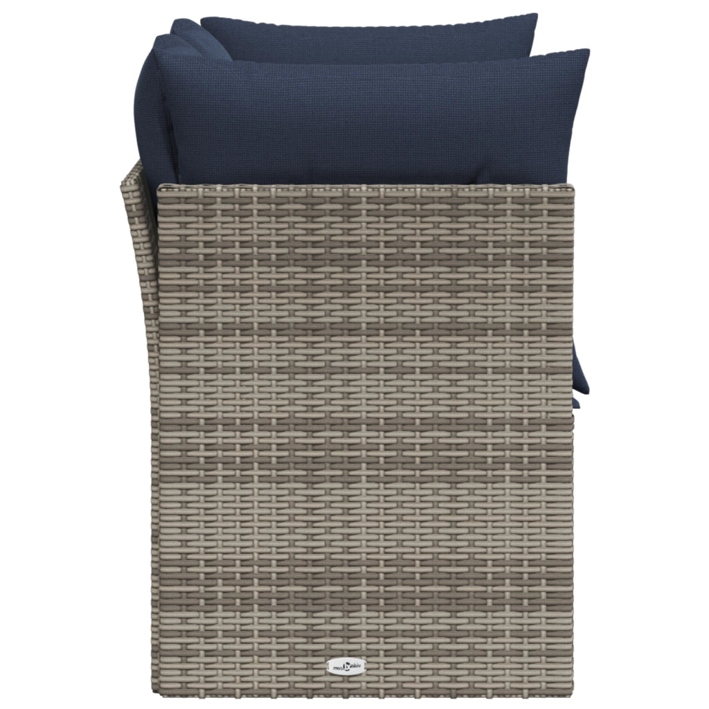 | Divano da giardino | Grigio 124 x 62 x 69cm polyrattan 366149