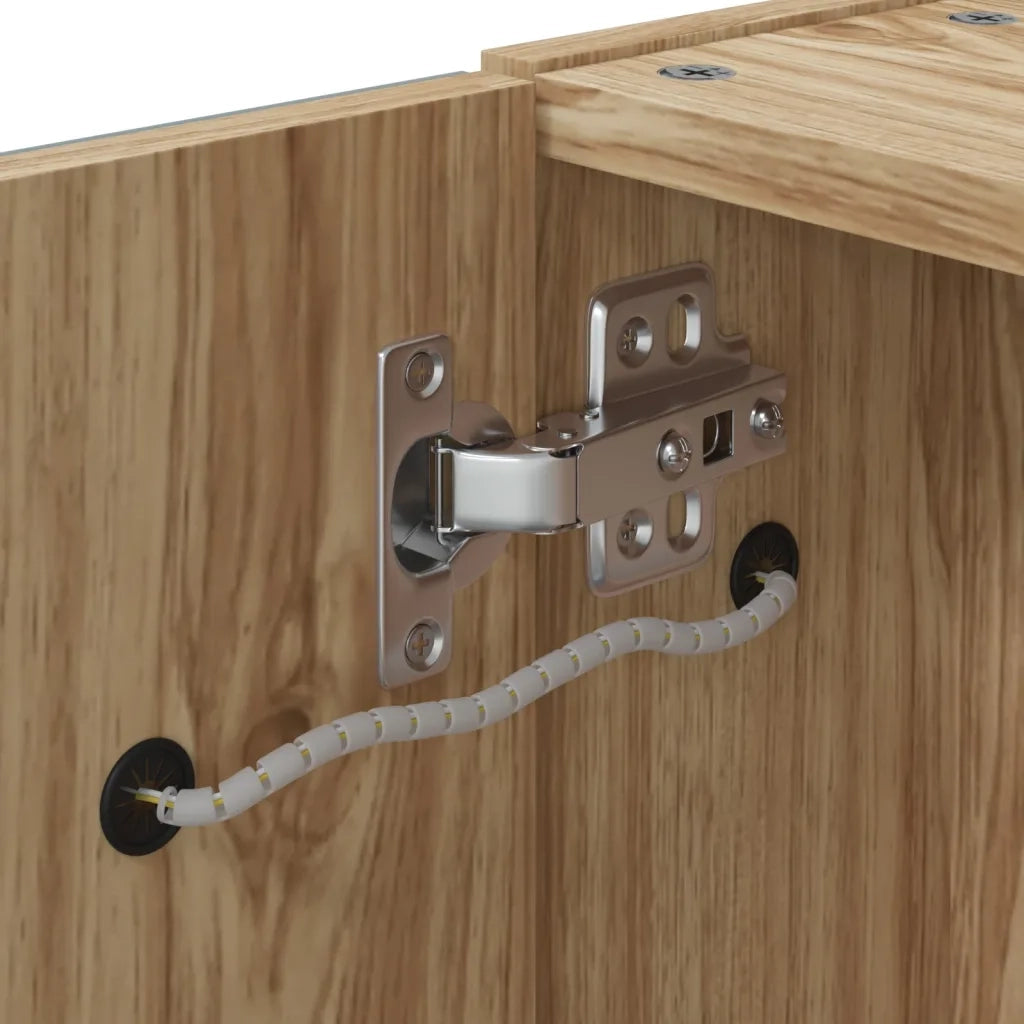 Armadietto Bagno | Armadio da bagno con Specchio e LED Rovere 45x13x52 cm