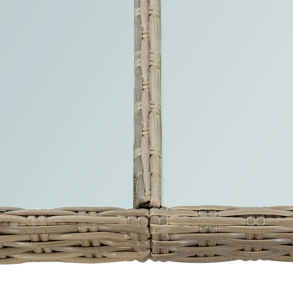 Tavolo da Giardino | Tavolino da esterno Marrone 200x100x74 cm in Vetro e Polyrattan