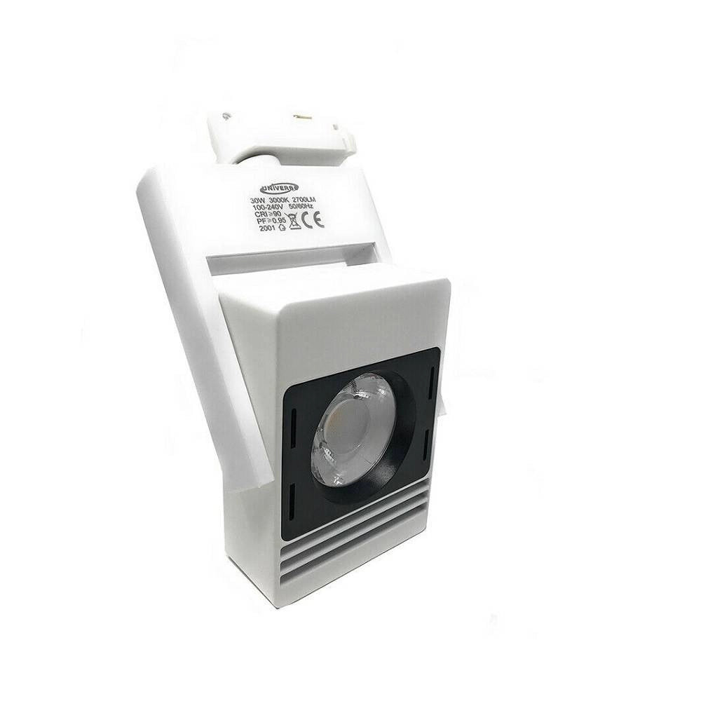 Trade Shop - Faro Proiettore Led Cob X Binario 30w Luce 6500k 4000k 3000k Orientabile F30w-5a - -bianco Freddo      -
